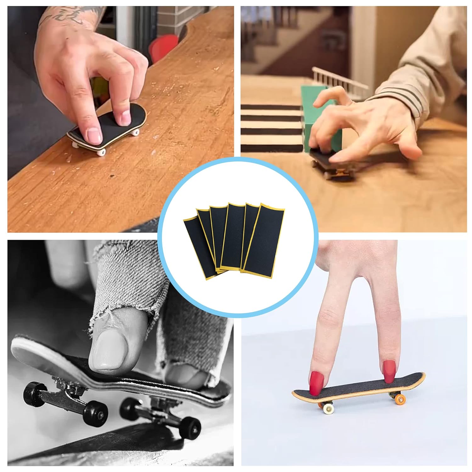 10 Stickers Mousse Antidérapants Pour Finger Skate – Grip Ultra-resistant, Ajustables Et Faciles à Poser